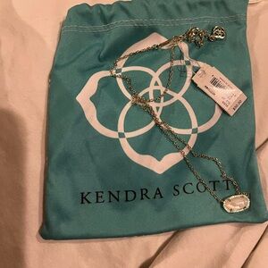 Kendra Scott Gold Necklace with White Pendant